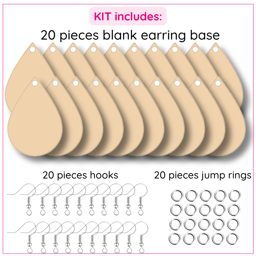 Drop Shape Wooden Earring Blanks – DIY Jewelry Craft Kit - From the House of SajWorld