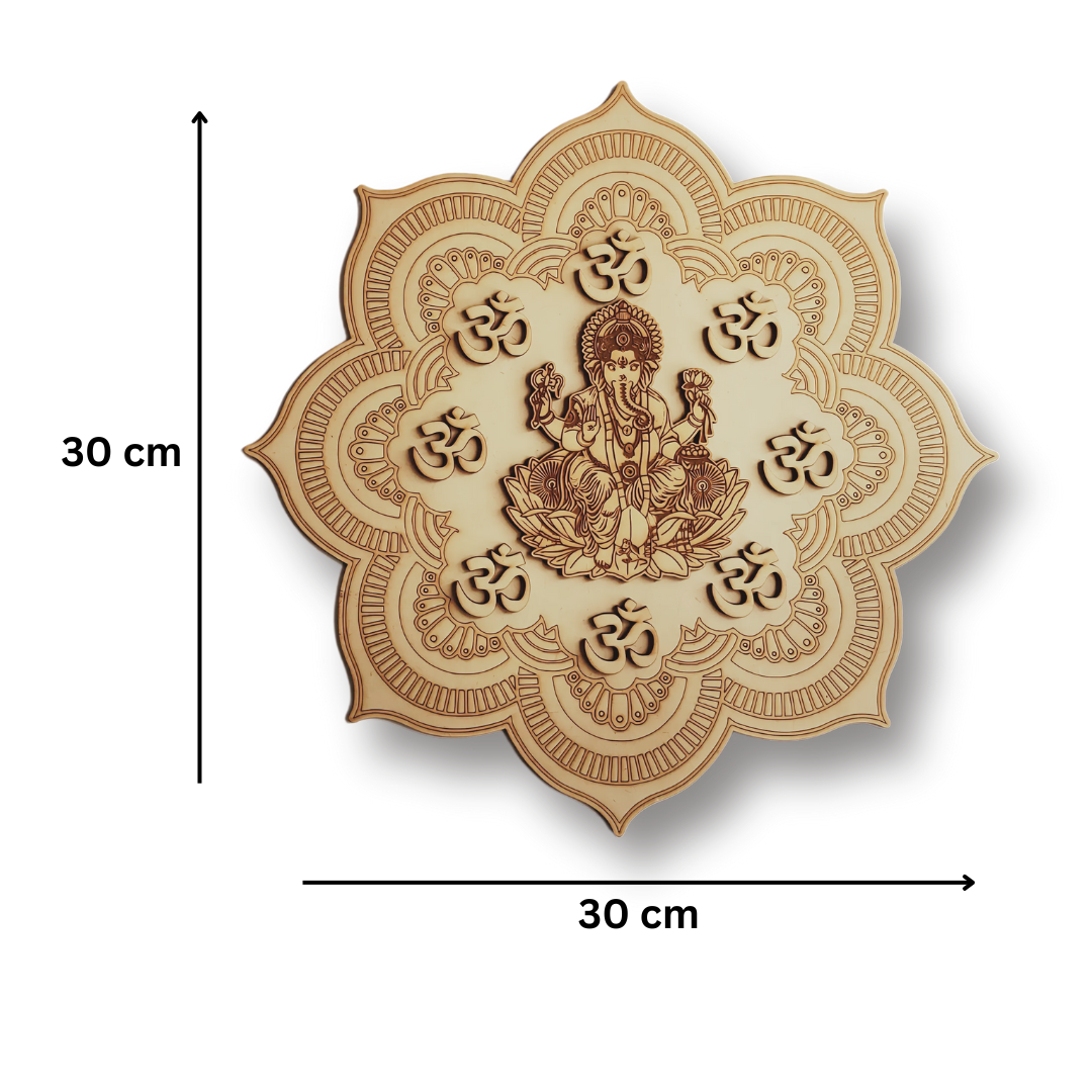 Funtaala Pre-Marked Ganesha Mandala Wooden Wall Art DIY Kit