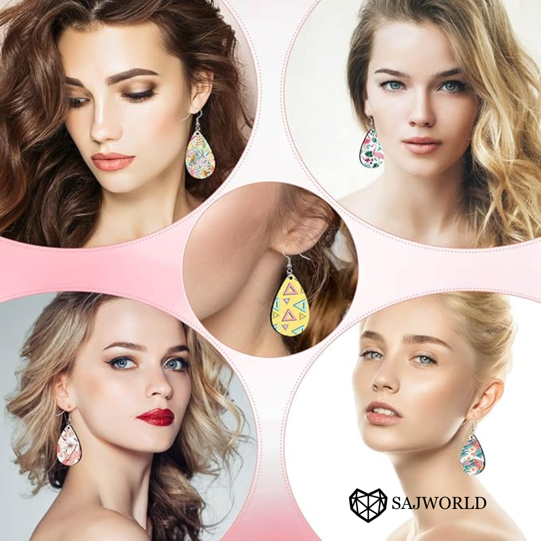 Drop Shape Wooden Earring Blanks – DIY Jewelry Craft Kit - From the House of SajWorld