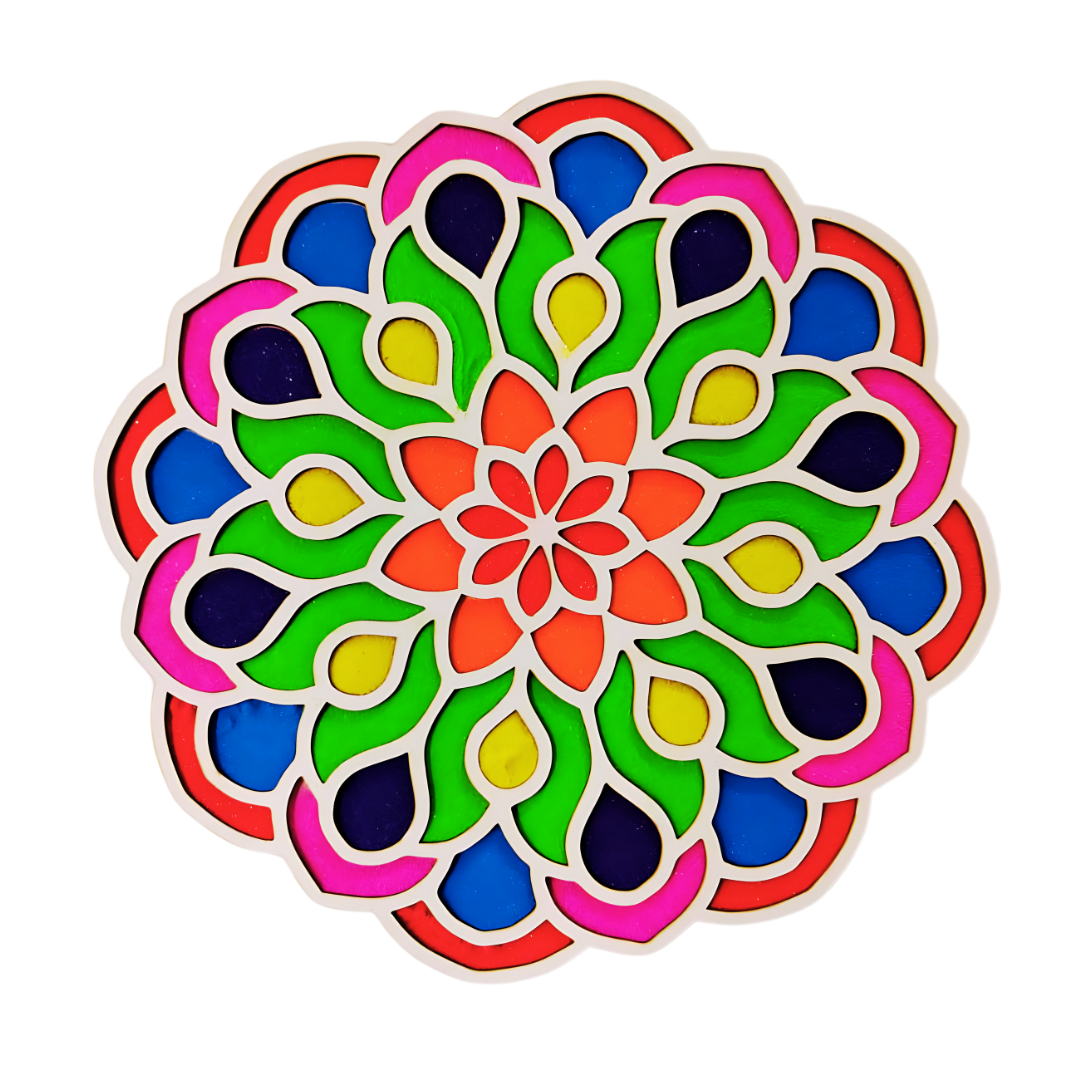 Funtaala DIY Rangoli Wooden Mat – Reusable Decorative Board