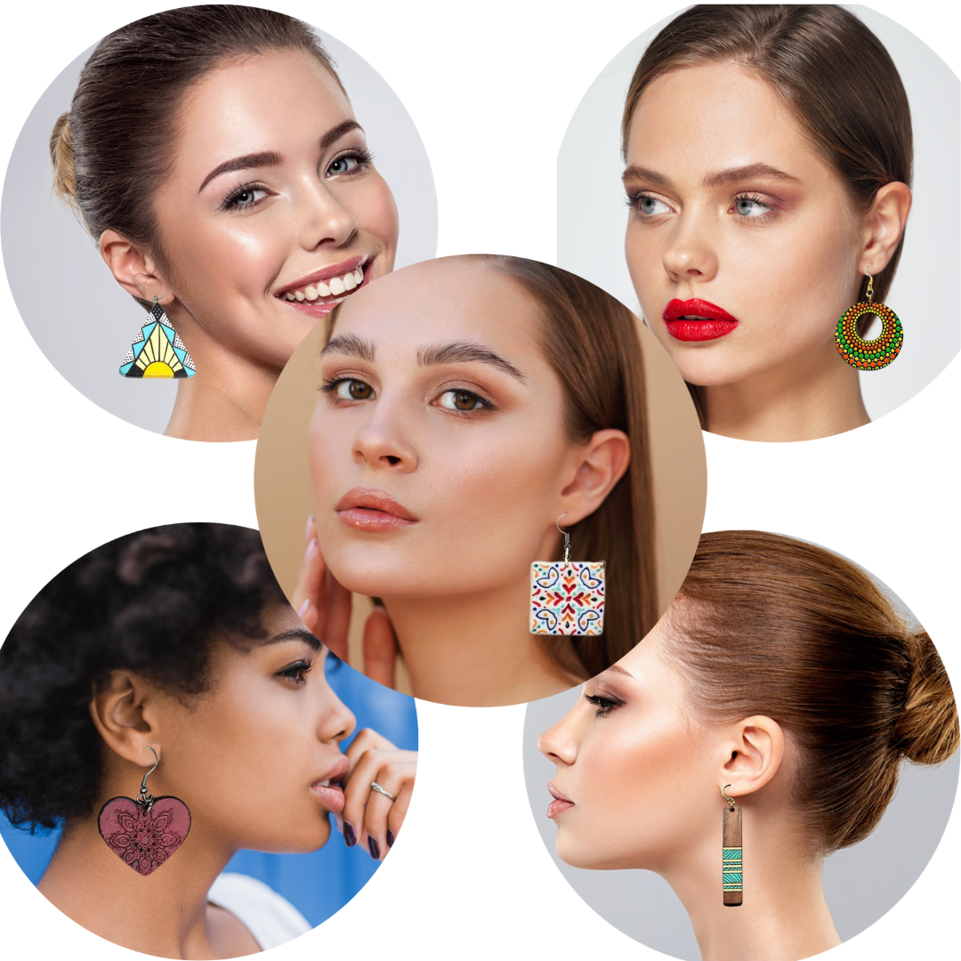 Laser cut wooden earring blanks, multi design- From the House of SajWorld