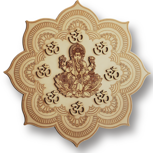 Funtaala Pre-Marked Ganesha Mandala Wooden Wall Art DIY Kit