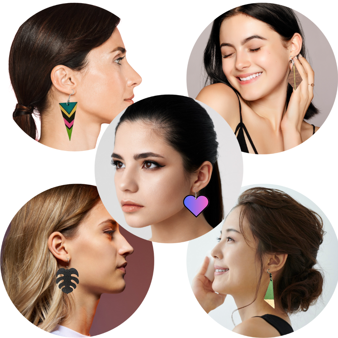 Laser cut wooden earring blanks, multi design- From the House of SajWorld