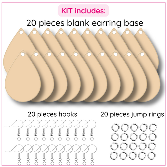 Drop Shape Wooden Earring Blanks – DIY Jewelry Craft Kit - From the House of SajWorld