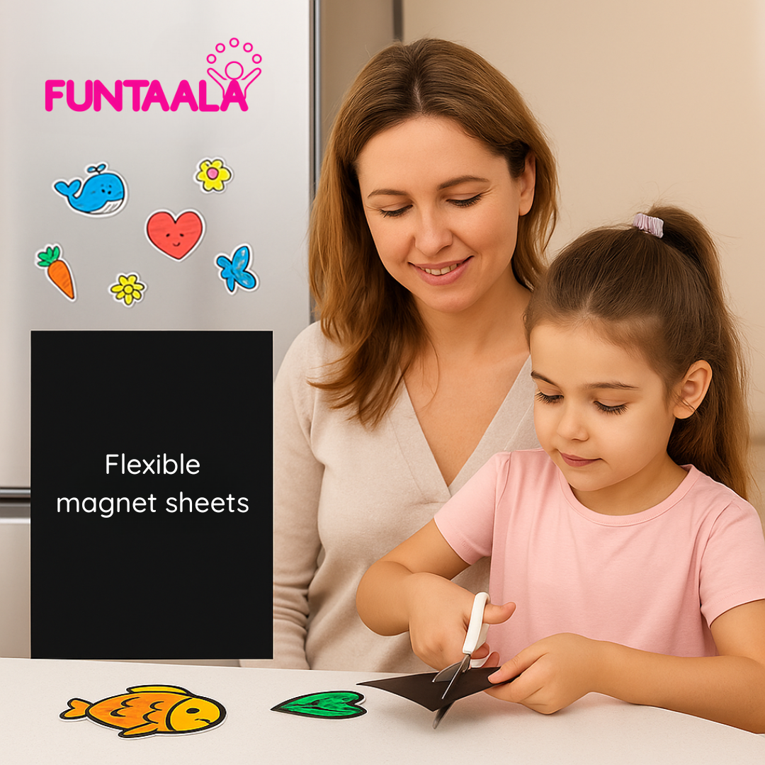 Funtaala Flexible Magnet Sheet - A4 Size | Cut Into Any Shape | Ideal for DIY Crafts & Projects
