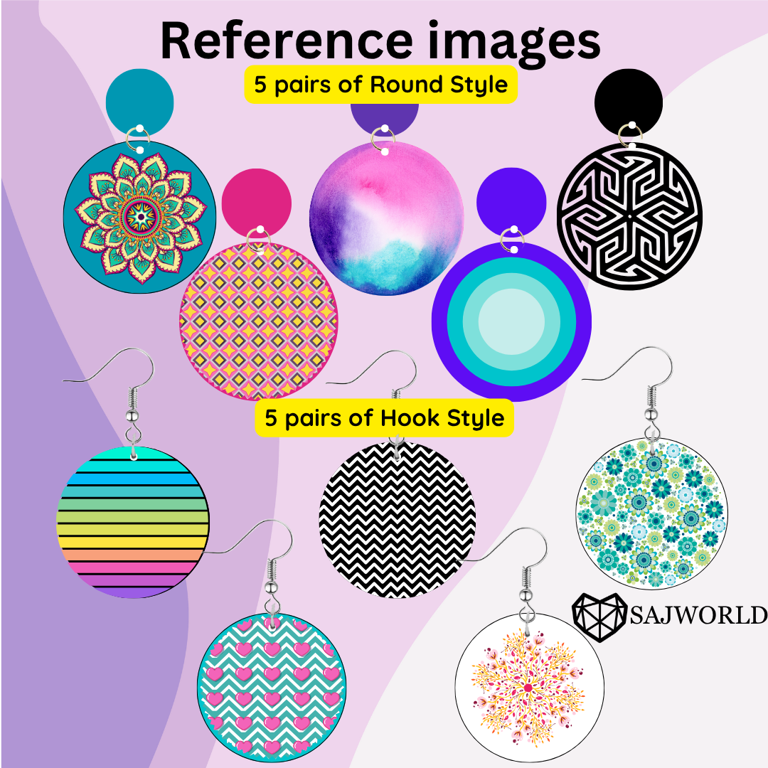 Round Wooden Earring Blanks – DIY Jewelry & Craft Making Kit- From the House of SajWorld