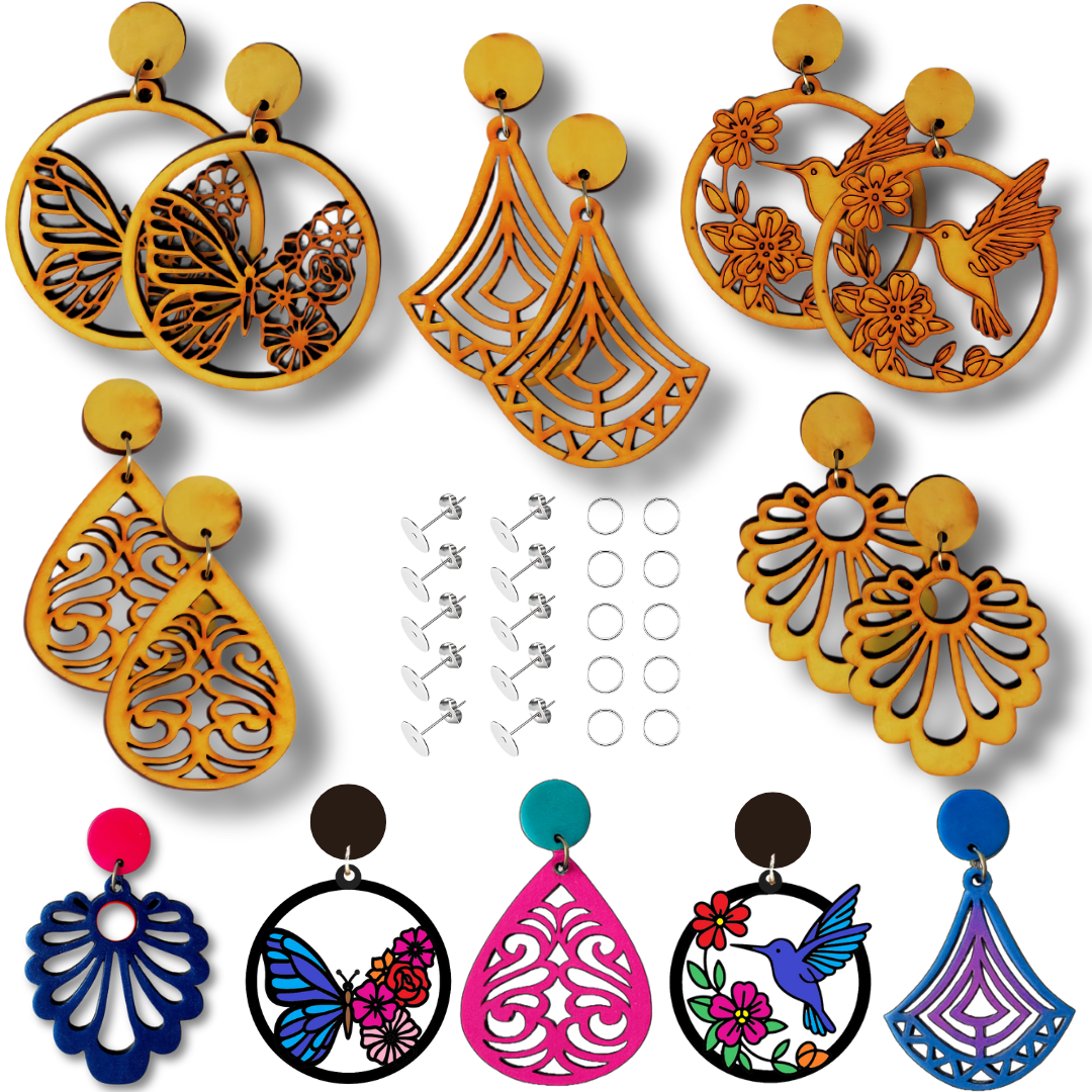 BOHO STYLE Laser cut wooden earring blanks- From the House of SajWorld