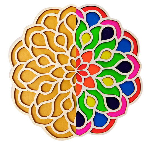 Funtaala DIY Rangoli Wooden Mat – Reusable Decorative Board